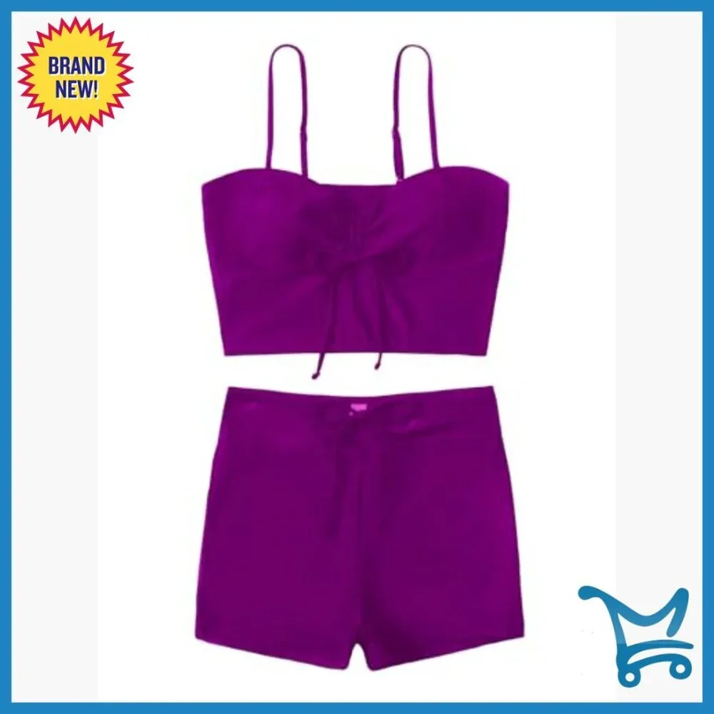 High Waisted Bikini Set with Removable Padding, Adjustable Straps